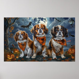 Affiche Tibetan Spaniel Halloween Effrayant 