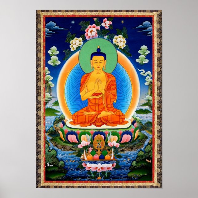 Affiche Tibetan Thangka Prabhutaratna Bouddha (Devant)