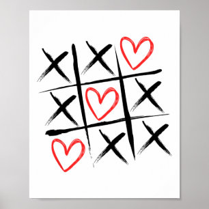 Affiche Tic-tac-orteil Coeurs et croix Saint-Valentin