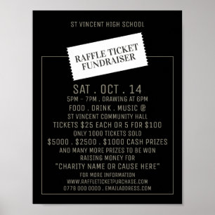 Affiche Ticket Design, Raffle Ticket Fundraiser Event