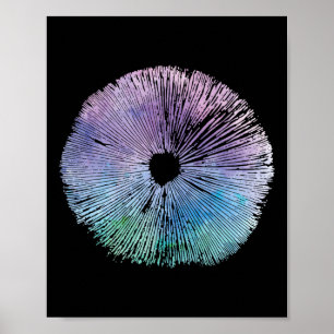 Affiche Tie Dye Champignons Casquette Spore Champignons sa
