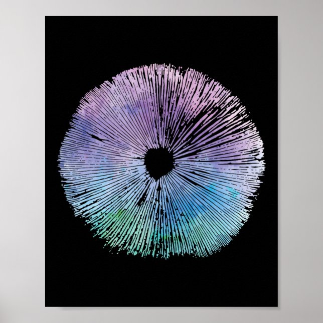 Affiche Tie Dye Champignons Casquette Spore Champignons sa (Devant)