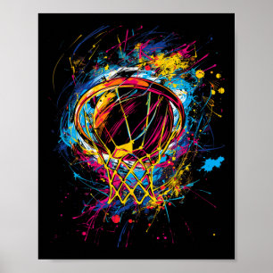 Affiche Tie-Dye Coloré à Motif Squelette Coloré