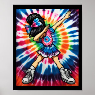 Affiche Tie Dye Cute Dabbing Pom-pom girl Danse Cheerleadi
