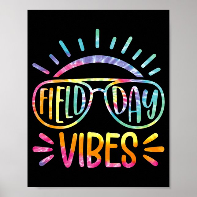 Affiche Tie Dye Field Day Vibes Dernier Day Of School Fiel (Devant)