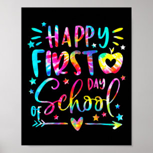 Affiche Tie Dye Joyeux Premier Jour De Rentrée Des Classes