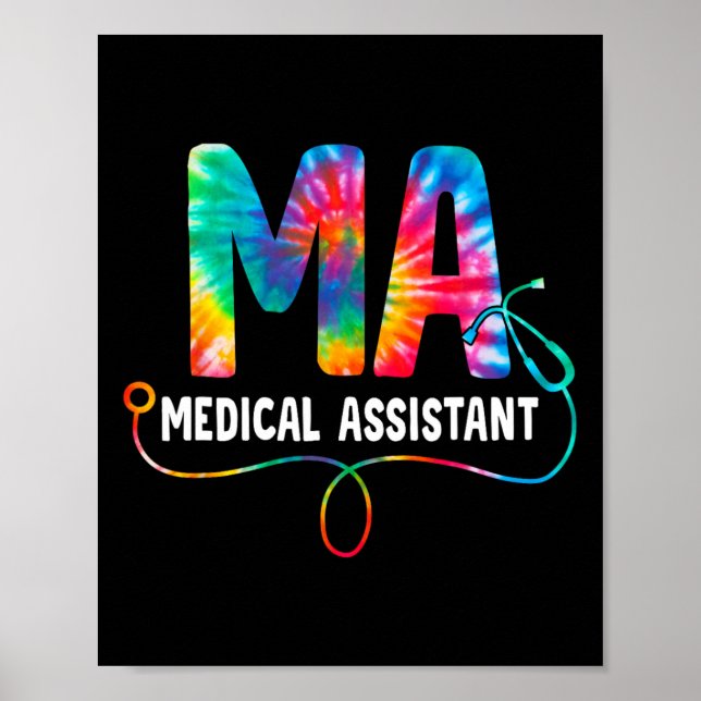 Affiche Tie Dye Ma Médicale Infirmière Stéthoscope Ma (Devant)