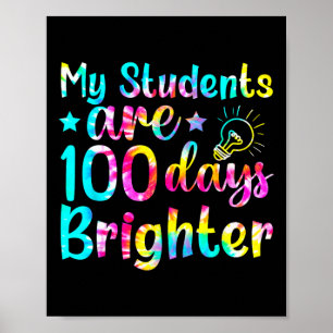 Affiche Tie Dye Mes Étudiants Sont 100 Jours Enseignant Pl