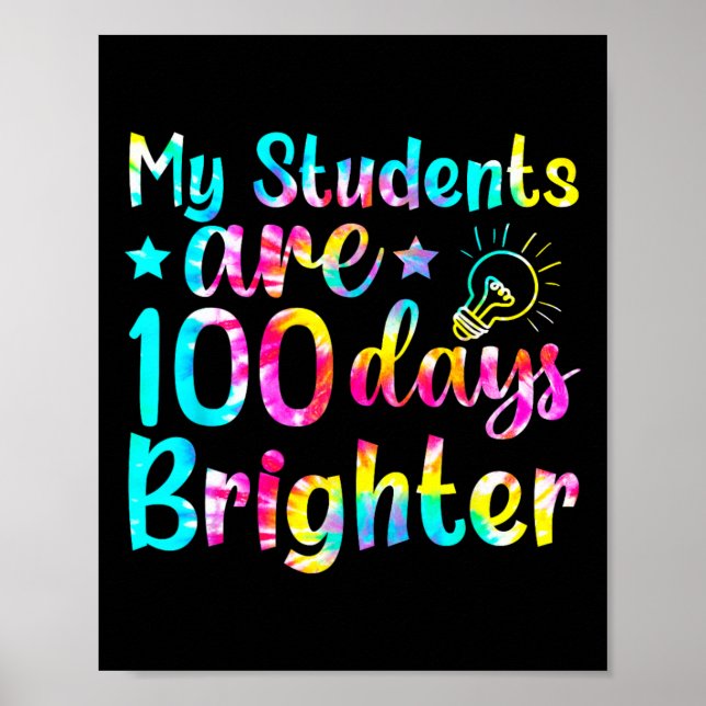 Affiche Tie Dye Mes Étudiants Sont 100 Jours Enseignant Pl (Devant)