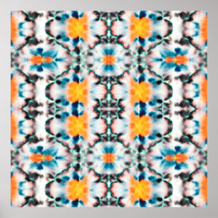 Affiche Tie Dye Motif sans couture. Ethnique Abstraite. Ps