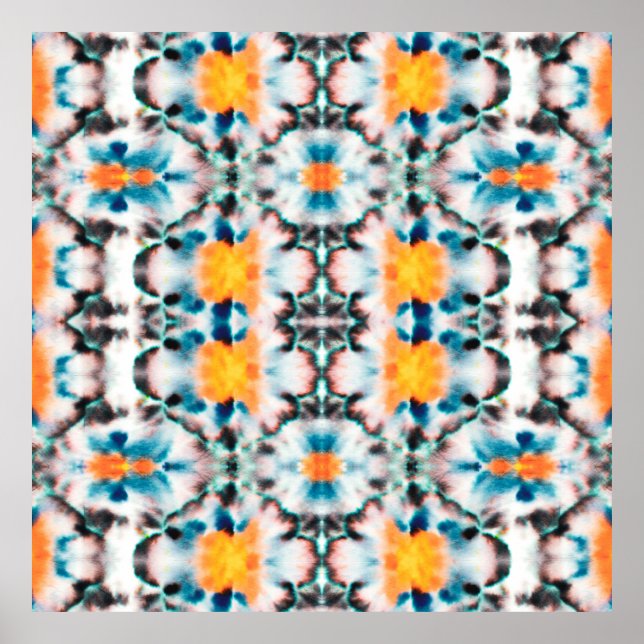 Affiche Tie Dye Motif sans couture. Ethnique Abstraite. Ps (Devant)