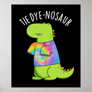 Affiche Tie-dye-nosaurre Blague de Dinosaure Drôle Fond So