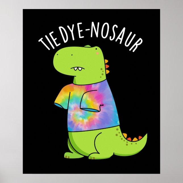 Affiche Tie-dye-nosaurre Blague de Dinosaure Drôle Fond So (Devant)
