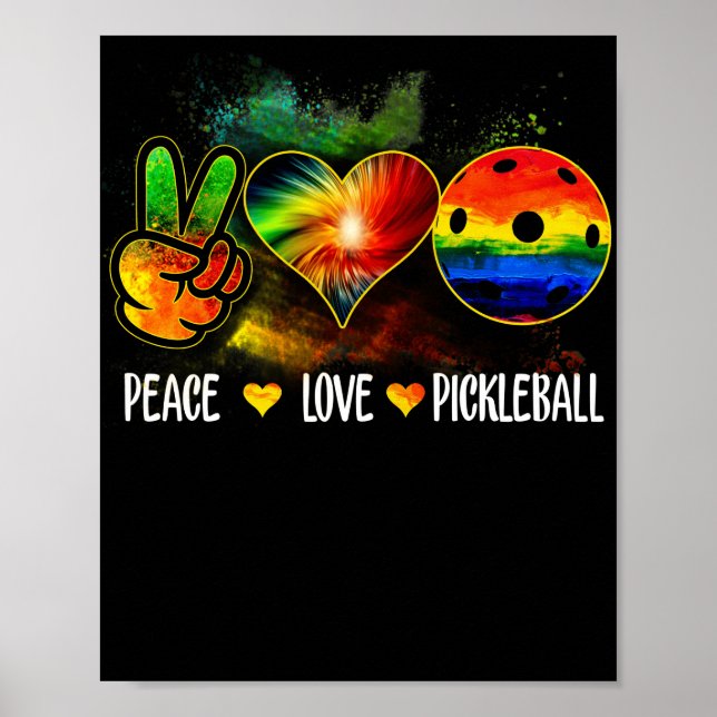 Affiche Tie Dye Peace Love Pickleball Pickleball Lover (Devant)