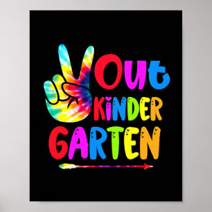 Affiche Tie Dye Peace Out Maternelle Jour Dernier De L'Éco