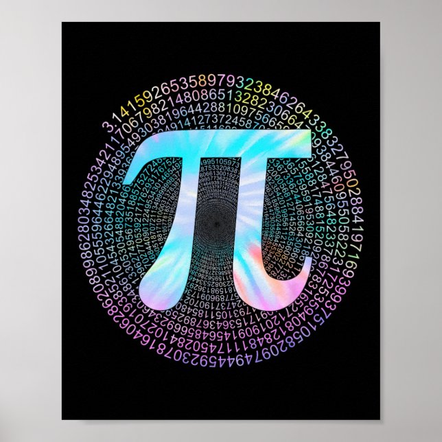 Affiche Tie Dye Pi Happy Pi Day (Devant)