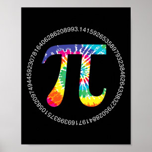 Affiche Tie Dye Pi Jour T Chemise Physique Math Moteur ens