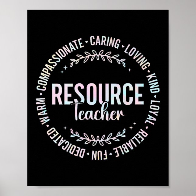 Affiche Tie Dye Ressource Professeur Appréciation Pour Fem (Devant)