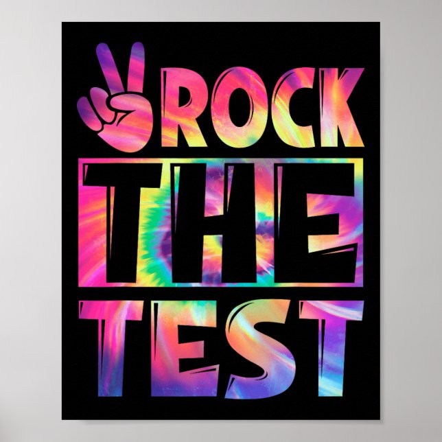 Affiche Tie Dye Rock Le Test Joyeux Test Jour Enseignant L (Devant)