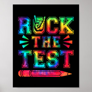 Affiche Tie Dye Rock L'Enseignant Test Étudiant Heureux