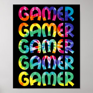Affiche Tie Dye Style Jeu Vidéo Jeu Hommes Garçons Ados