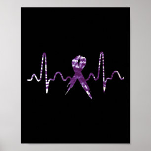Affiche Tie Dye Surdose Sensibilisation Ribbon Violet Carb