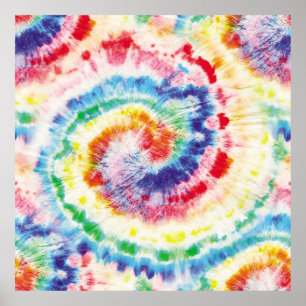 Affiche Tie Dye Swirl. Motif de Tiedye sans couture. Fabri