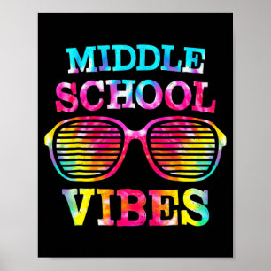 Affiche Tie Dye Vibes de l'école secondaire Étudiant Retou