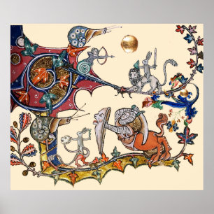 Affiche TIERS ESCALIERS DE GUERRE BESTIAIRE MÉDIÉVALE, Rab