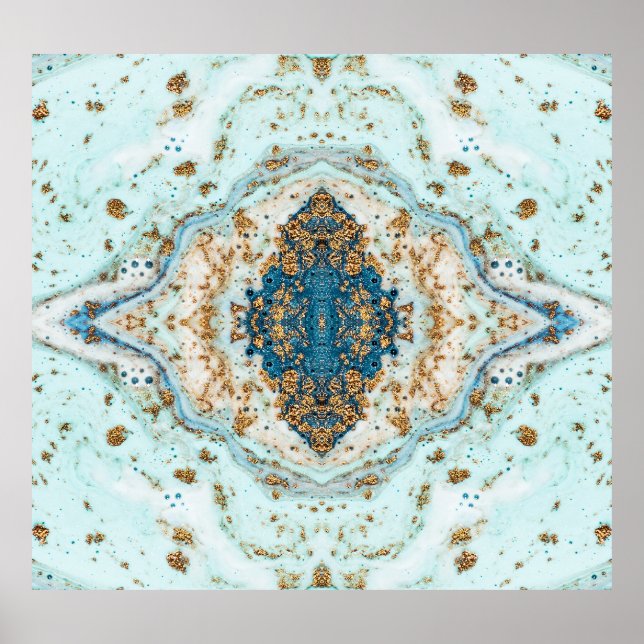 Affiche Tiffany Gold : Marbre de luxe sans fil (Devant)