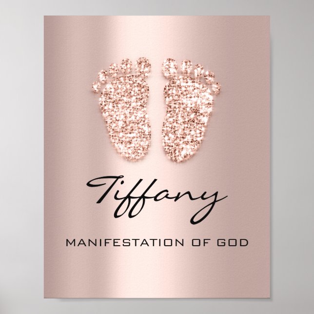 Affiche Tiffany Nom Signifiant Nouveau bébé pieds Rose cad (Devant)