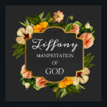 Affiche Tiffany Nom Signifiant Royal Floral Birthday Mint<br><div class="desc">Un nom élégant qui signifie une affiche dédiée à un nouveau bébé. Décoré avec parties scintillant comme des pieds de bébé. Bonne journée ! FlorenceKdesign</div>