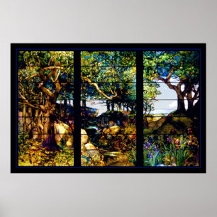 Affiche Tiffany Stained Glass Window Landscape