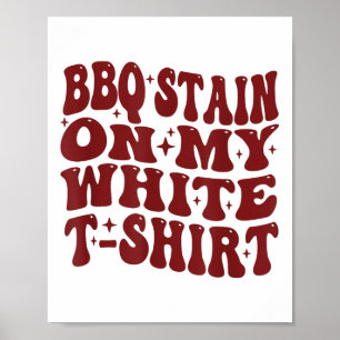 Affiche Tige Barbecue Sur Mon Tee Blanc Drôle Retro Bbq Me