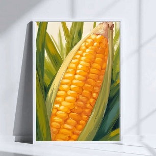 Affiche Tige de maïs Peinture méridionale de campagne ag