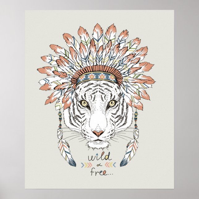 Affiche Tiger Amérindien Chef (Devant)