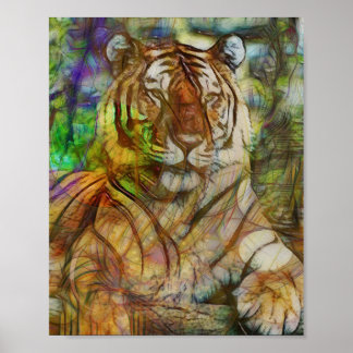Affiche Tiger Art - Shere Khan - Art rectangulaire