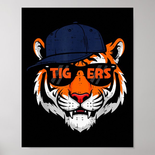 Affiche Tiger Cap Boys Youth Teen Kids Men Women Girls  (Devant)