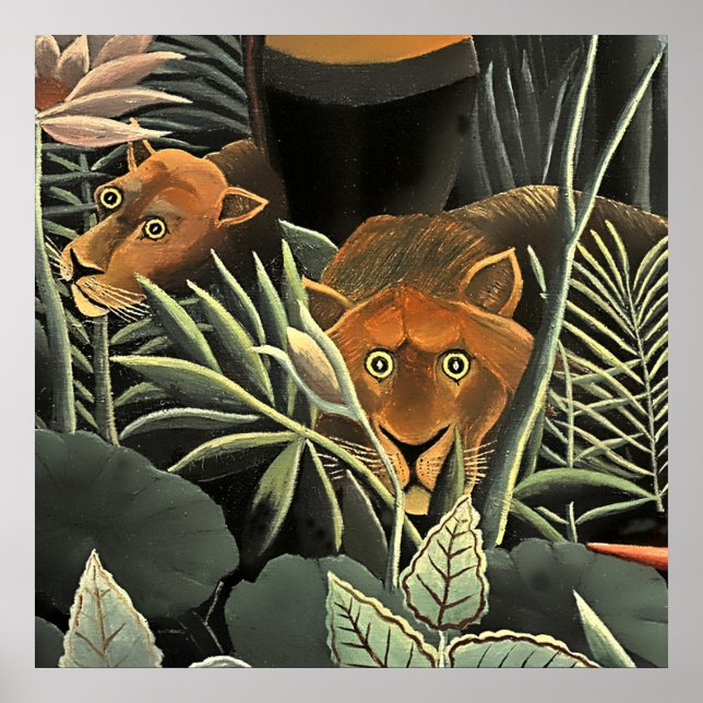 Affiche “Tiger - Detail from The Dream” by Henri Rousseau (Devant)
