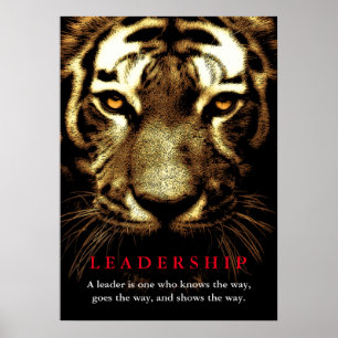 Affiche Tiger Eyes Leadership Motivationnel Inspiration