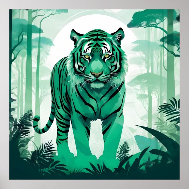 Affiche Tiger Faune Animaux Nature Environnement Forêt (Devant)