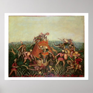 Affiche Tiger Hunt, 1892 (huile sur toile)