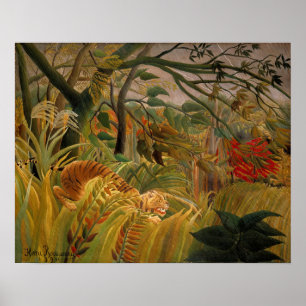 Affiche Tiger in a Tropical Storm by Henri Rousseau