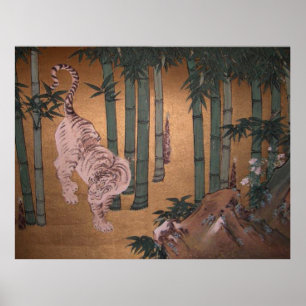 Affiche Tiger in Bamboo Grove by Kano tellement- Tan-yu