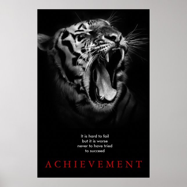 Affiche Tiger Motivation Réussite (Devant)