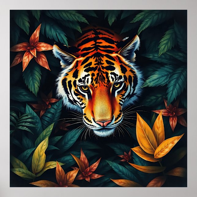 Affiche “Tiger of Mine” – Colourful Tiger Portrait (Devant)