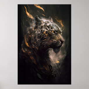 Affiche Tiger Portrait Animal Nature Faune Peinture Art