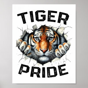 Affiche Tiger Pride Retro Tiger School