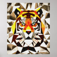 Tiger Tiger Effrayant Symétrie Art géométrique