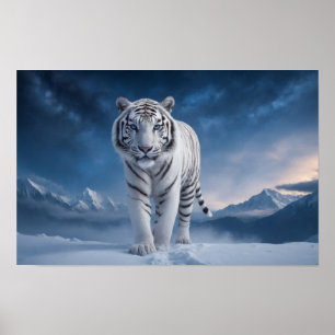 Affiche Tiger Wild Majestic Animal Une nuit étoilée Galaxy